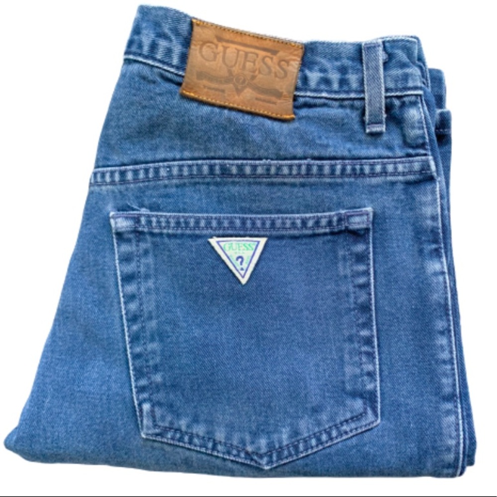 Vintage Guess Mom Jeans High Wasit Dark Wash Denim